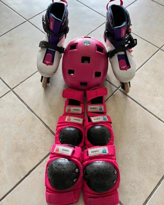 Set pattini in linea bambina taglia 34-36