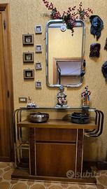 Mobile da Ingresso Vintage in Legno e Vetro