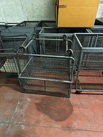 Carrelli industriali a gabbia in rete metallica