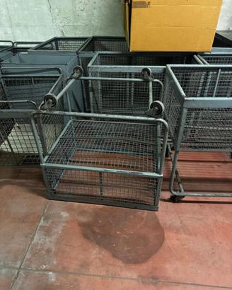 Carrelli industriali a gabbia in rete metallica