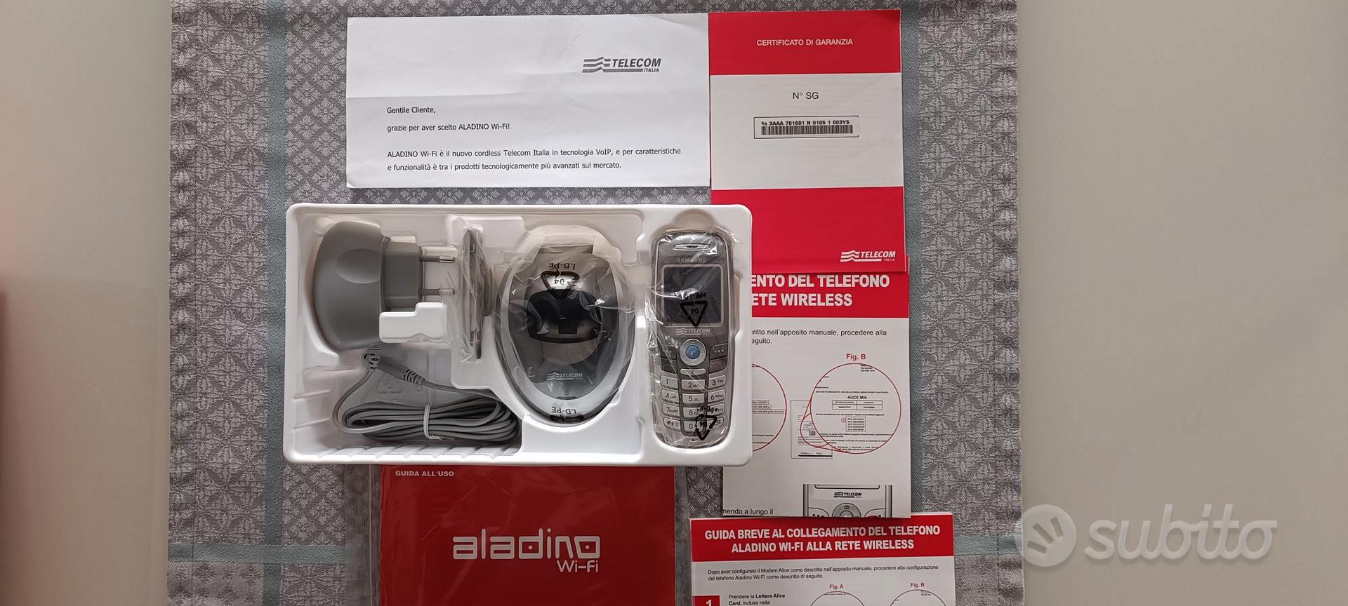 TELEFONO CORDLESS VOIP ALADINO WI-FI ARGENTO/GRIGIO NUOVO samsung telecom