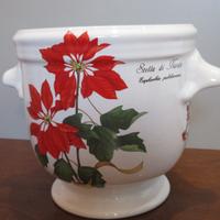 Vaso in ceramica smaltata con manici. Altezza 14cm