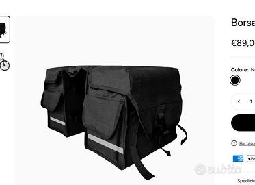Ebike Borsa Doppia per Portapacchi Bici Elettrica