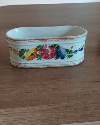 Contenitore in ceramica floreale
