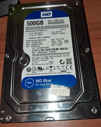 WD WD5000AAKX Blu Hard Disk Desktop da 500 GB