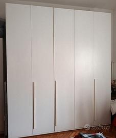 armadio moderno  in legno laccato, colore bianco