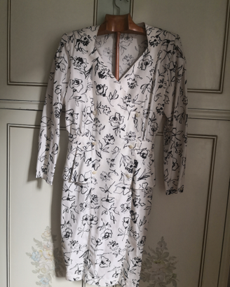 Vestito bicolore vintage in shantung di seta