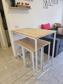 Tavolo bar + 4 sgabelli