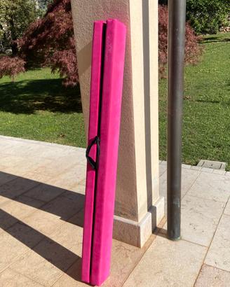 Trave di equilibrio rosa imbottita per ginnastica