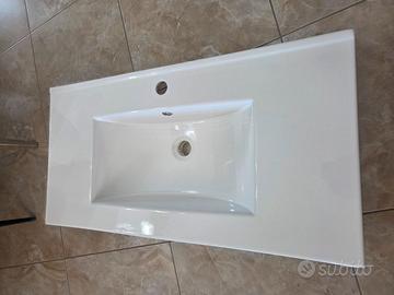 Lavabo bianco da incasso in porcellana