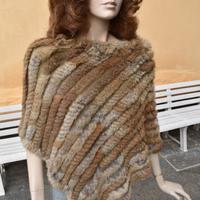 Caldo elegante poncho donna montagna pelliccia