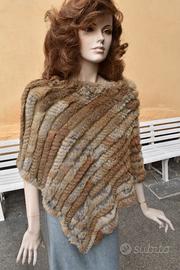Caldo elegante poncho donna montagna pelliccia