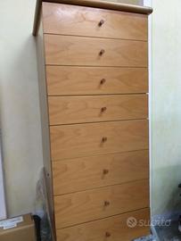 Cassettiera settimanale in noce nazionale