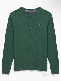 Tommy Hilfiger Henley Uomo M Verde Bosco