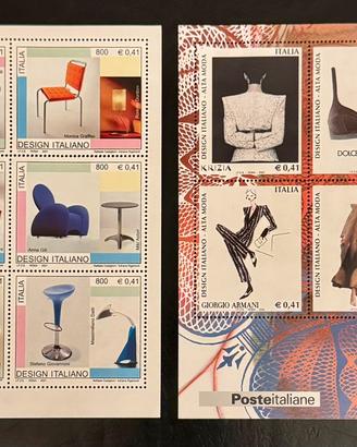 Foglietto serie Design Italiano e Moda Italiana