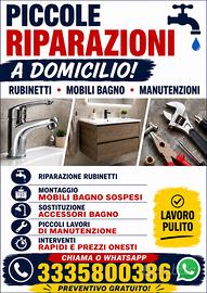 Riparazioni e manutenzioni a domicilio idraulico