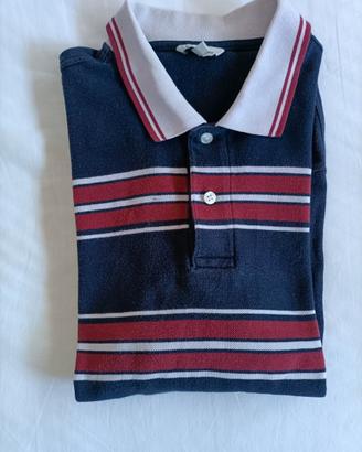 Polo Oviesse vintage blu rigata