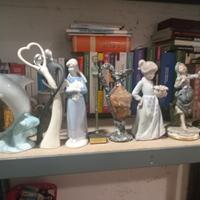 splendide statuette in ceramica porcellana
