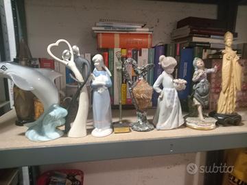 splendide statuette in ceramica porcellana