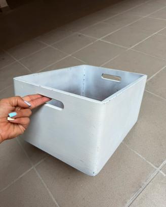 Cassetta contenitore in legno bianca