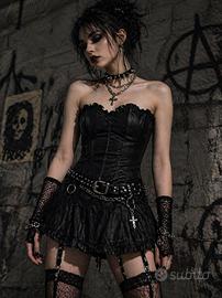 Corsetto nero satinato Secret Possessions gothic –