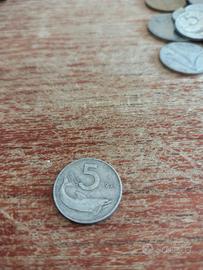 5 lire 1954 R