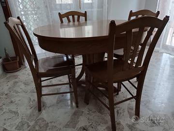 Tavolo da pranzo in legno artigianale+sedie+tavol.