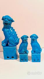 Trittico vintage di cani foo