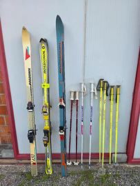 sci rossignol vintage e bastoncini 