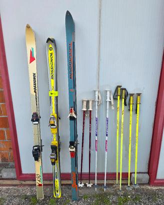 sci rossignol vintage e bastoncini 