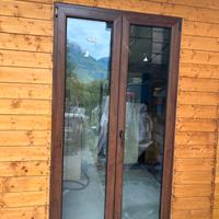 Nuova - Porta doppie ante doppi vetri noce scuro