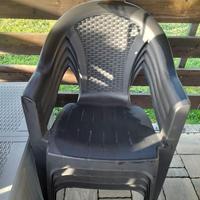 sedie plastica giardino antracite (4 sedie)