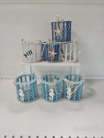 7 portacandele decori marini