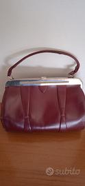 borsa in pelle ,bordeaux vintage.