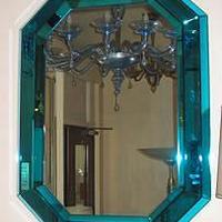 1950 Specchio ottagonale blu Fontana Arte