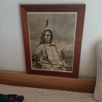 Quadro indiano in legno nuvola rossa far west