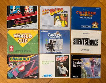 9 libretti manuali di istruzioni per Nintendo Nes