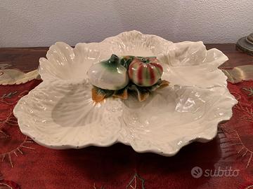 Piatto porta frutta antico in ceramica Liberty