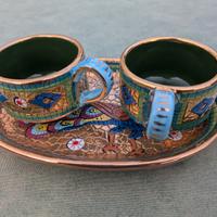 2 Tazzine Deruta dipinte a mano con oro zecchino