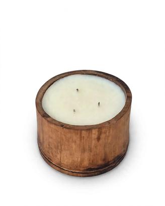 Candela Tronco Bambù Naturale con Cera e Stoppini.