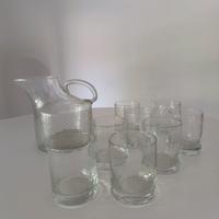 caraffa e bicchieri in vetro murano