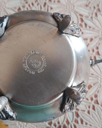 servizio caffè x 12 - peltro 95% ceramica vintage 