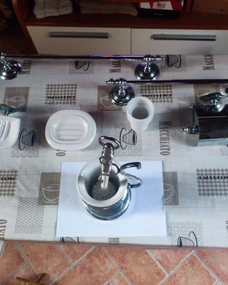 set completo accessori bagno in acciaio 