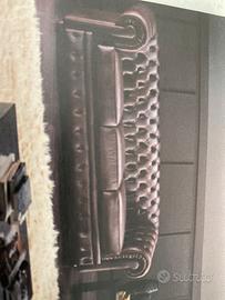 Divano in vera pelle marrone