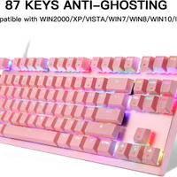 Tastiera Meccanica da Gaming Rosa illuminata RGB