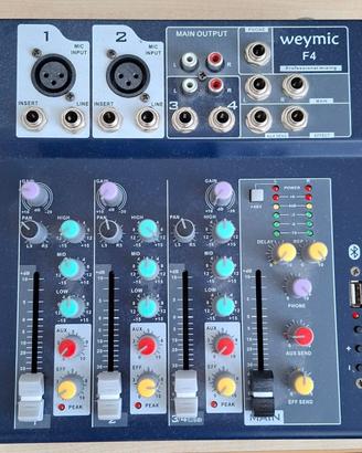 Mixer audio 4 canali con interfaccia USB