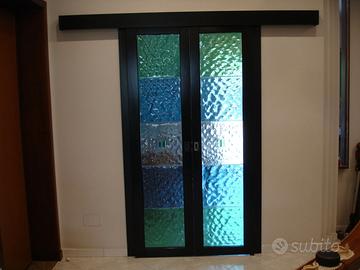 2 pannelli con 10 Piastrelle vetro Murano 40x40