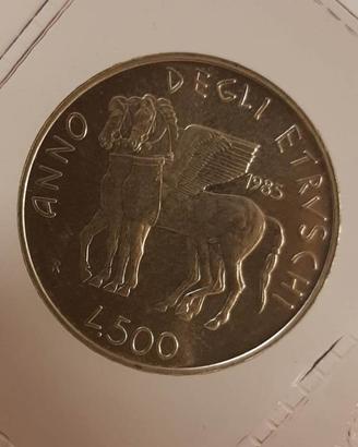 500 LIRE Argento - Anno degli Etruschi 1985
