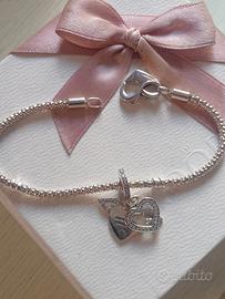 bracciale pandora chiusura cuore cm. 18
