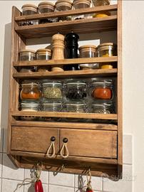 Mensola da muro  in legno per cucina 70x45x12 cm 